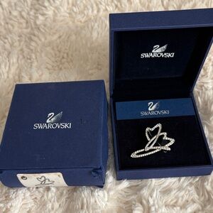 Swarovski Silver Heart Brooch